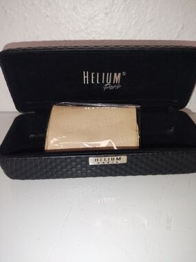 Helium Paris Black Textured Eyewear Case with Branded Cloth